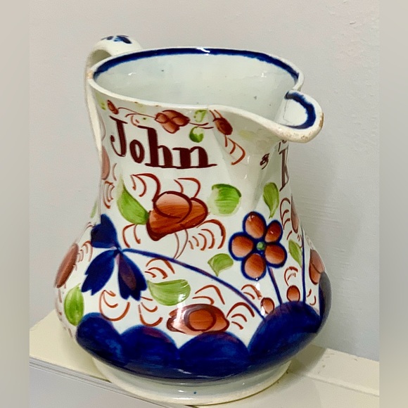 c. 1840 Unrecorded Gaudy Welsh Marriage Jug Inscribed "John & Sarah Kitson" - Picture 8 of 16